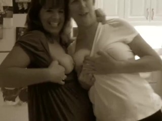 Drunk cougars show their tits